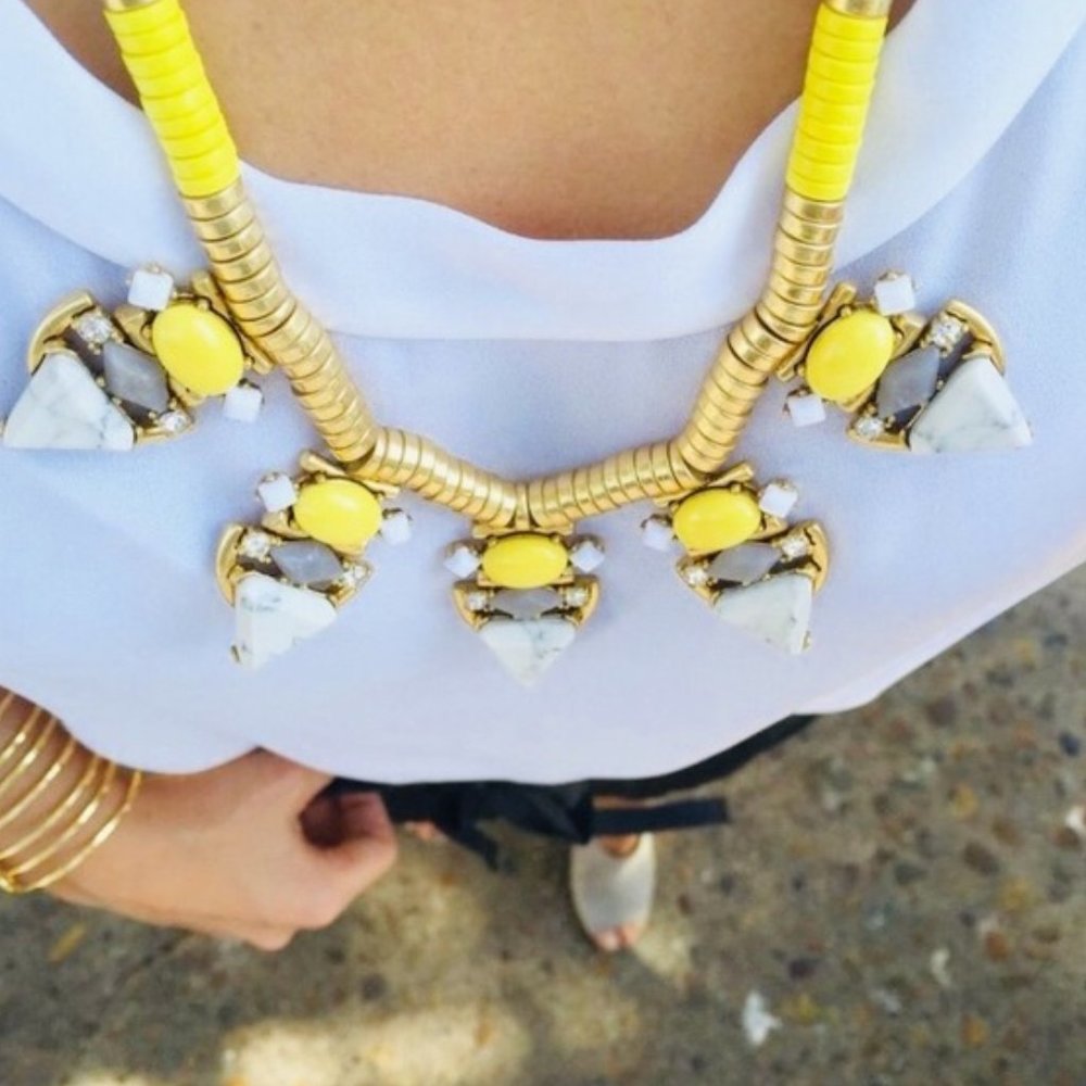 Stella & Dot | Walkin’on Sunshine🌞🌼✨Yellow+Gold Pavilion Statement Neckl… - Picture 4 of 8